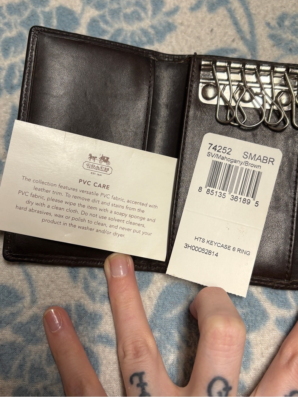 Coach Brown PVC Key Case - Picture 6 of 6